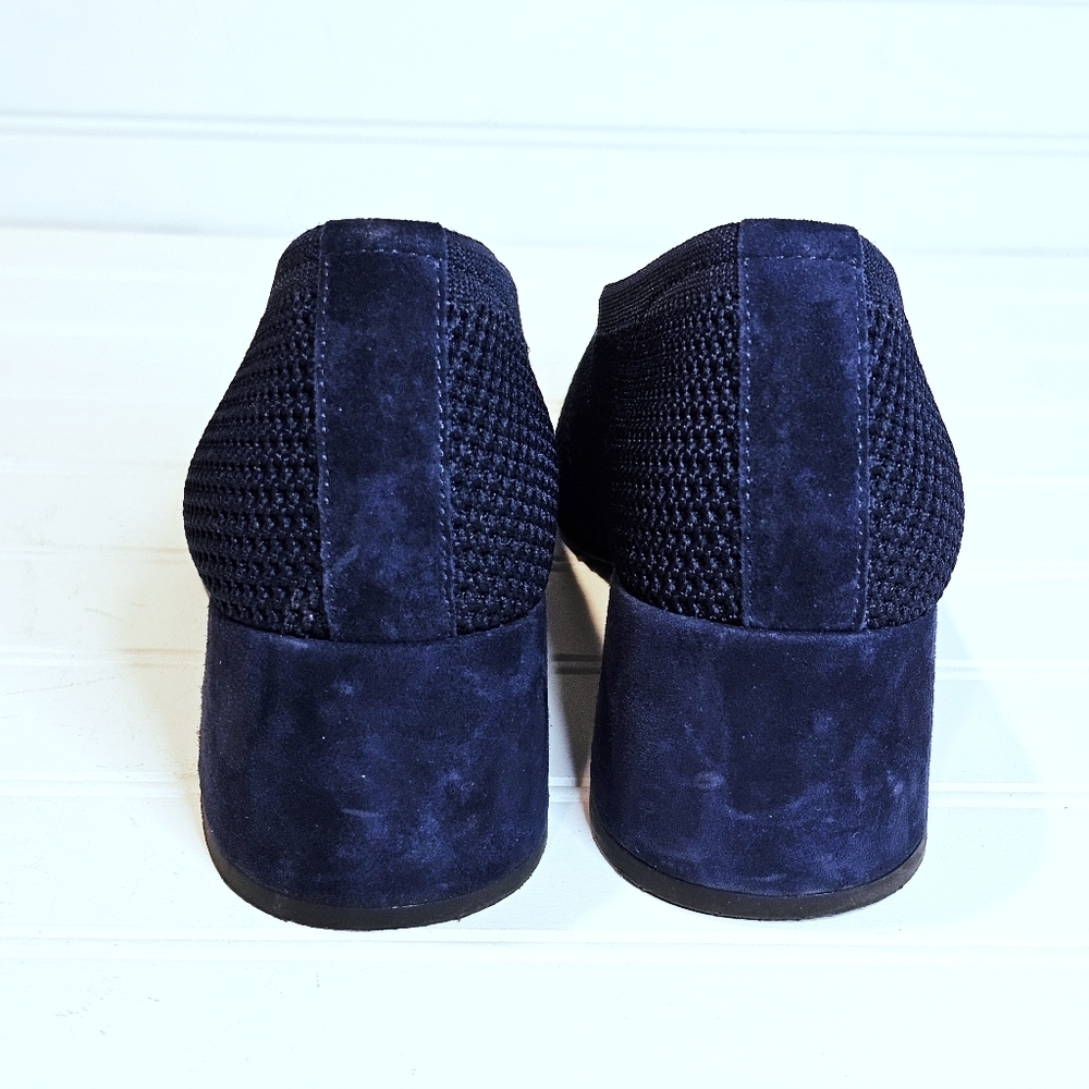 Eileen Fisher Gabby Midnight Blue Recycled Fabric Stretch Pumps - Picture 3 of 6